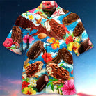 Ice Cream Shirt - Short Sleeve - Button-Up - Polo Shirt - Men's Shirts-Men's Top-Chaps of London-Brown-S-Chaps of London