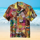 Ice Cream Shirt - Short Sleeve - Button-Up - Polo Shirt - Men's Shirts-Men's Top-Chaps of London-Yellow-S-Chaps of London