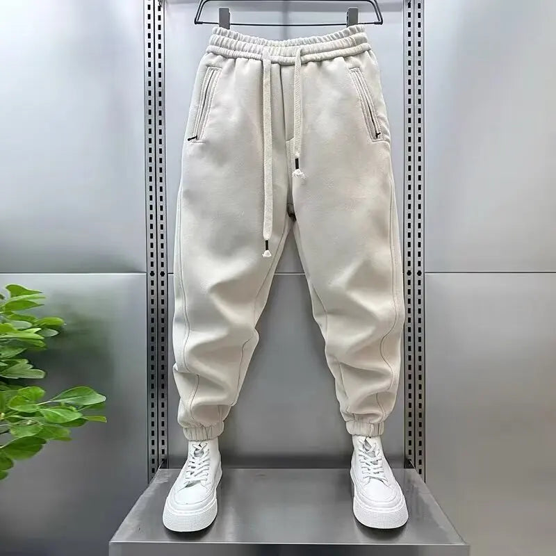 Joggers - Drawstring - Elastic Waist - Sweatpants - Men's Pants -Joggers / Sweatpants-Chaps of London-Beige-S-Chaps of London
