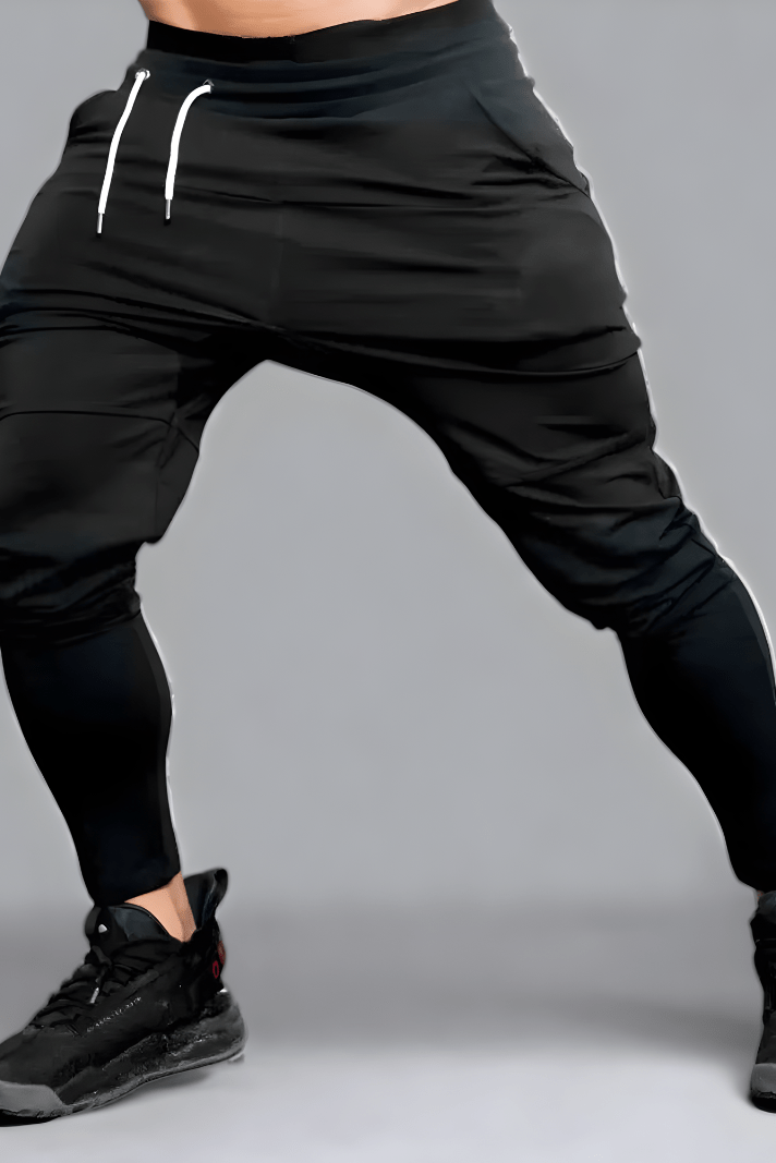 Joggers - Drawstring - Skinny - Track Pants - Men's Pants-Men's long pants-Chaps of London-Black-S-Chaps of London