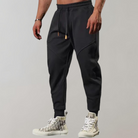Joggers - Men's Comfortable Elastic Waist Drawstring Sweatpants-Chaps of London-Black-M-Chaps of London