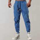 Joggers - Men's Comfortable Elastic Waist Drawstring Sweatpants-Chaps of London-Blue-M-Chaps of London