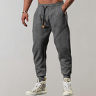 Joggers - Men's Comfortable Elastic Waist Drawstring Sweatpants-Chaps of London-Dark Grey-M-Chaps of London