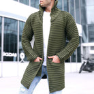 Knit Cardigan - Hooded - Open Front - Long Cardigan - Men's Cardigan-Coats & Jackets-Chaps of London-Chaps of London