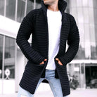 Knit Cardigan - Hooded - Open Front - Long Cardigan - Men's Cardigan-Coats & Jackets-Chaps of London-Chaps of London