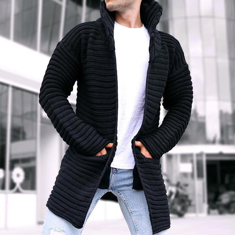 Knit Cardigan - Hooded - Open Front - Long Cardigan - Men's Cardigan-Coats & Jackets-Chaps of London-Chaps of London