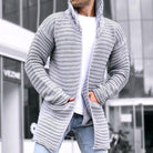 Knit Cardigan - Hooded - Open Front - Long Cardigan - Men's Cardigan-Coats & Jackets-Chaps of London-Chaps of London