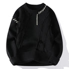 Knit Jumper | Winter | Crew Neck | Chunky Sweater | Men's Knitwear-Chaps of London-Black-M-Chaps of London