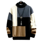 Knit Jumper | Winter | Crew Neck | Chunky Sweater | Men's Knitwear-Chaps of London-Black-White-Grey-Beige-M-Chaps of London