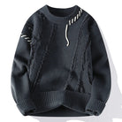 Knit Jumper | Winter | Crew Neck | Chunky Sweater | Men's Knitwear-Chaps of London-Light Black-M-Chaps of London