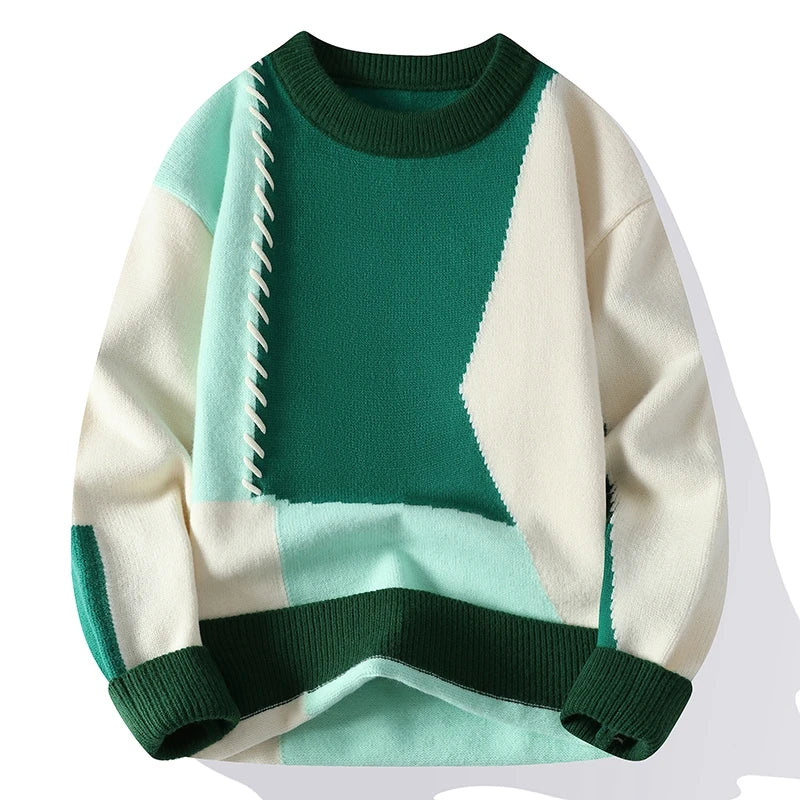 Knit Jumper | Winter | Crew Neck | Chunky Sweater | Men's Knitwear-Chaps of London-White-Baby Blue-Dark Green-Light Green-M-Chaps of London