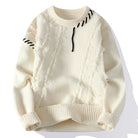 Knit Jumper | Winter | Crew Neck | Chunky Sweater | Men's Knitwear-Chaps of London-White-M-Chaps of London