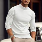 Knit Sweater - High Neck - Long Sleeve - Roll Neck Jumper - Men's Jumper-Trui man-Chaps of London-White-XS-Chaps of London
