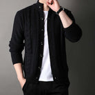 Knitted Cardigan | Button-Up | Cable Knit | Cardigan Jacket | Men's Cardigan-Chaps of London-Black-M-Chaps of London