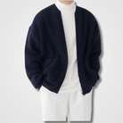 Knitted Cardigan | Full Zip | Chunky | Zip-Up Cardigan | Men's Cardigan-Strickwaren-Chaps of London-Navy Blue-S-Chaps of London