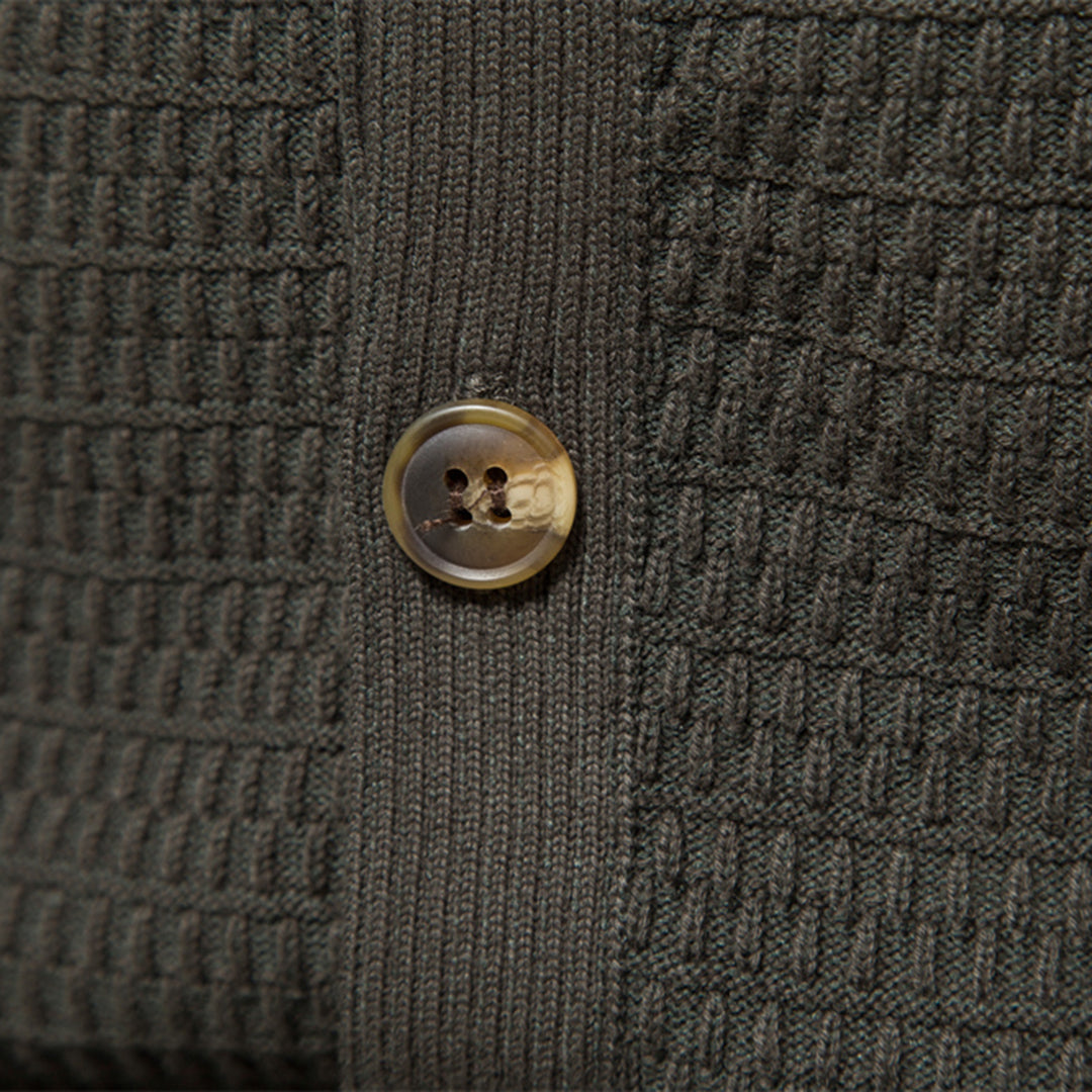 Knitted Cardigan - High Neck - Regular Fit - Button-Up Cardigan - Men's Cardigan -Chaps of London-Chaps of London