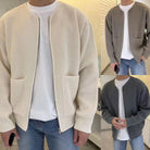 Knitted Cardigan - Men's Chunky Full Zip-Up Cardigan with Pockets-Chaps of London-Chaps of London