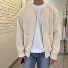Knitted Cardigan - Men's Chunky Full Zip-Up Cardigan with Pockets-Chaps of London-Chaps of London