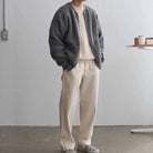 Knitted Cardigan - Men's Chunky Full Zip-Up Cardigan with Pockets-Chaps of London-Gray-S-Chaps of London