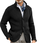 Knitted Cardigan - Men's Thick Warm Button-Up Cardigan Jacket-Chaps of London-Black-S-Chaps of London