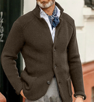 Knitted Cardigan - Men's Thick Warm Button-Up Cardigan Jacket-Chaps of London-Coffee-S-Chaps of London