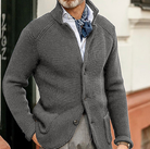 Knitted Cardigan - Men's Thick Warm Button-Up Cardigan Jacket-Chaps of London-Grey-S-Chaps of London