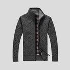 Knitted Cardigan - Men's Warm Standing Collar Zip-Up Cardigan-Fashion Men Jacket Bomber Fall-Chaps of London-Dark Gray-S-Chaps of London