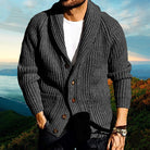 Knitted Cardigan | Thick | Button-Up | Chunky Cardigan | Men's Cardigan-Chaps of London-Gray-M-Chaps of London