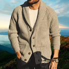 Knitted Cardigan | Thick | Button-Up | Chunky Cardigan | Men's Cardigan-Chaps of London-Khaki-M-Chaps of London
