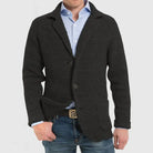 Knitted Cardigan | Warm | Button-Up | Chunky Cardigan | Men's Clothing-Chaps of London-Black-S-Chaps of London