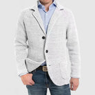 Knitted Cardigan | Warm | Button-Up | Chunky Cardigan | Men's Clothing-Chaps of London-White-S-Chaps of London