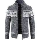 Knitted Cardigan - Zip-Up - Winter - Knit Cardigan Sweater - Men's Cardigan-Men’s Knitted Cardigan-Chaps of London-Dark Gray-S-Chaps of London