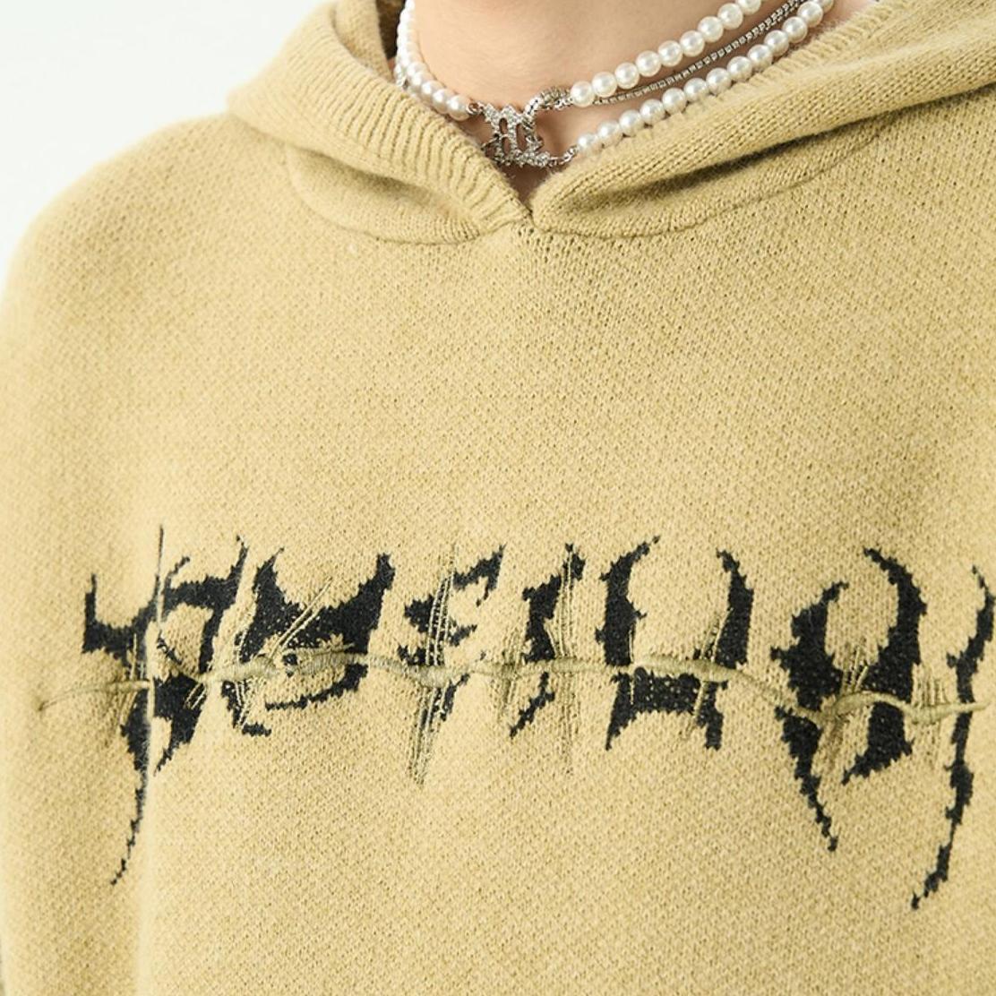 Knitted Hoodie - Printed - Loose Fit - Oversized Hoodie - Men's Hoodie-Hoodie-Chaps of London-Chaps of London