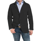 Knitted Jacket | Button-Up | V-Neck | Cardigan Jacket | Men's Jacket-Chaps of London-Black-S-Chaps of London