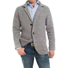Knitted Jacket | Button-Up | V-Neck | Cardigan Jacket | Men's Jacket-Chaps of London-Grey-S-Chaps of London
