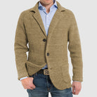 Knitted Jacket | Button-Up | V-Neck | Cardigan Jacket | Men's Jacket-Chaps of London-Khaki-S-Chaps of London