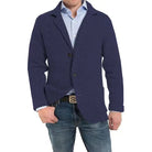 Knitted Jacket | Button-Up | V-Neck | Cardigan Jacket | Men's Jacket-Chaps of London-Navy-S-Chaps of London