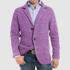 Knitted Jacket | Button-Up | V-Neck | Cardigan Jacket | Men's Jacket-Chaps of London-Purple-S-Chaps of London