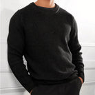 Knitted Jumper | Crew Neck | Regular Fit | Knitted Sweater | Men's Knitwear-Men Sweatshirts-Chaps of London-Black-XS-Chaps of London