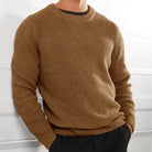Knitted Jumper | Crew Neck | Regular Fit | Knitted Sweater | Men's Knitwear-Men Sweatshirts-Chaps of London-Brown-XS-Chaps of London