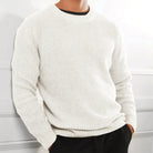 Knitted Jumper | Crew Neck | Regular Fit | Knitted Sweater | Men's Knitwear-Men Sweatshirts-Chaps of London-White-XS-Chaps of London