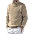 Knitted Jumper - Men's Warm Rib Knit Turtleneck Sweater-Chaps of London-Light Brown-XS-Chaps of London