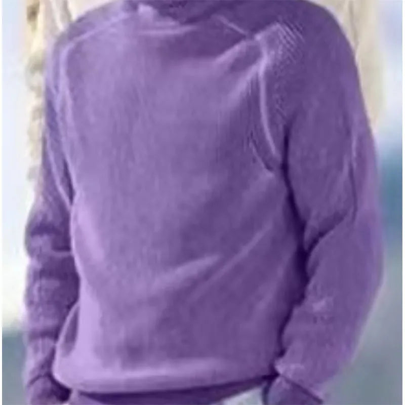 Knitted Jumper - Men's Warm Rib Knit Turtleneck Sweater-Chaps of London-Purple-XS-Chaps of London