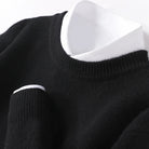 Knitted Jumper - Men's Warm Round Neck Knit Pullover Sweater-Trui man-Chaps of London-Black-S-Chaps of London