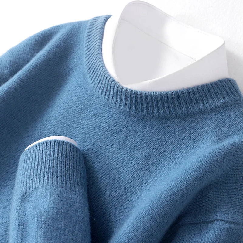 Knitted Jumper - Men's Warm Round Neck Knit Pullover Sweater-Trui man-Chaps of London-Chaps of London