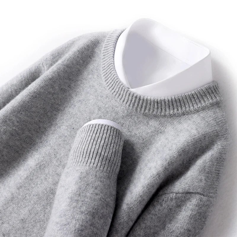 Knitted Jumper - Men's Warm Round Neck Knit Pullover Sweater-Trui man-Chaps of London-Chaps of London