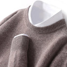 Knitted Jumper - Men's Warm Round Neck Knit Pullover Sweater-Trui man-Chaps of London-Dark Brown-S-Chaps of London