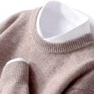 Knitted Jumper - Men's Warm Round Neck Knit Pullover Sweater-Trui man-Chaps of London-Light Brown-S-Chaps of London