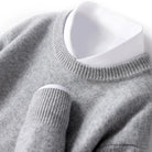 Knitted Jumper - Men's Warm Round Neck Knit Pullover Sweater-Trui man-Chaps of London-Light Gray-S-Chaps of London