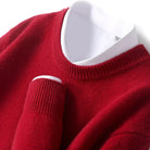Knitted Jumper - Men's Warm Round Neck Knit Pullover Sweater-Trui man-Chaps of London-Red-S-Chaps of London